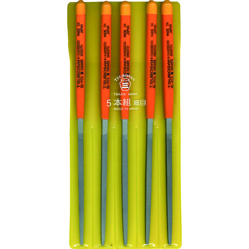 ツボサン　組ヤスリ　５本組　角　細目　KA005-03