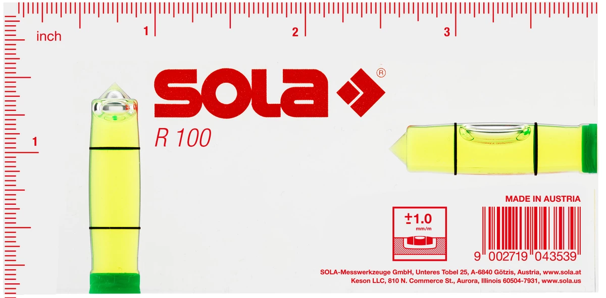 ソラ　コンパクトアクリル水平器 R100　1622142(R100)
