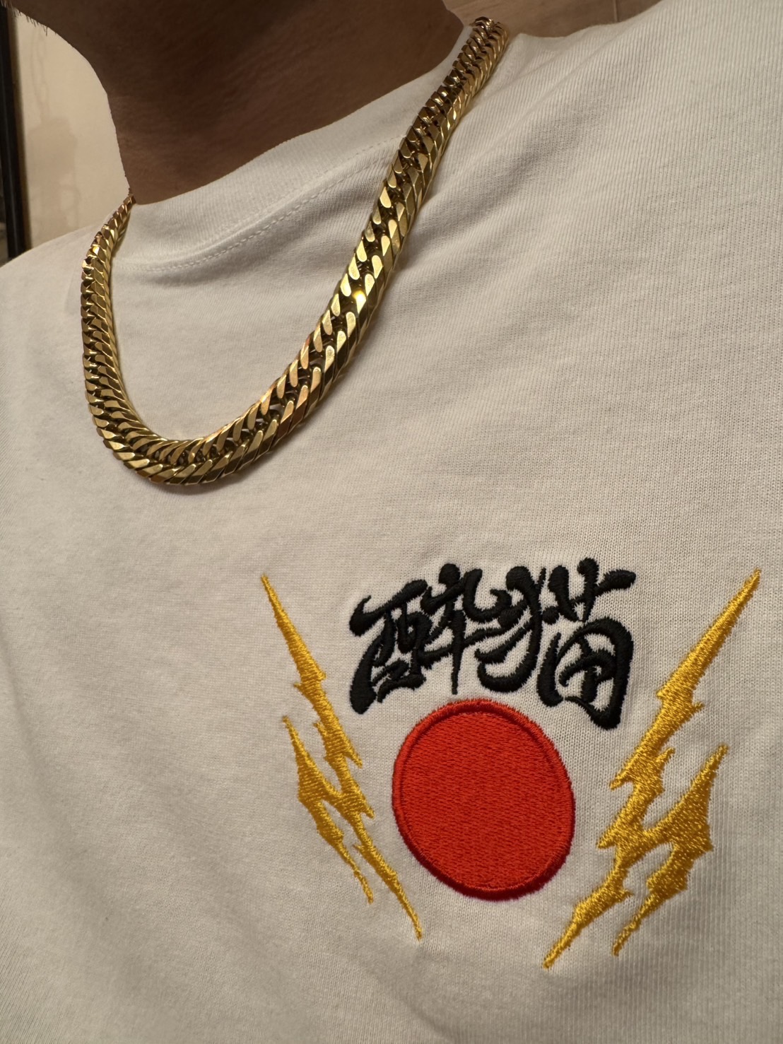 サタビルダーズ　酔猫Tシャツ(白）　SATA_T_001W