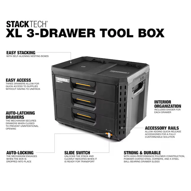 タフビルト 3ドロワー収納BOX TB-B1-D-70-3 | ファクトリーギア - 公式