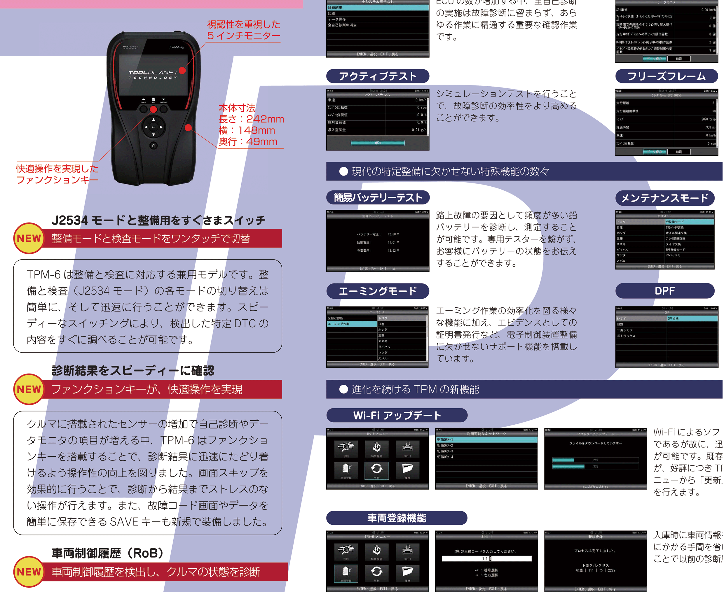 整備兼用検査用 スキャンツール TPM6 | 公式オンラインショップ