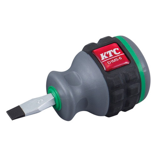 京都機械工具　樹脂柄スタッビドライバ　マイナス　D1MS-6